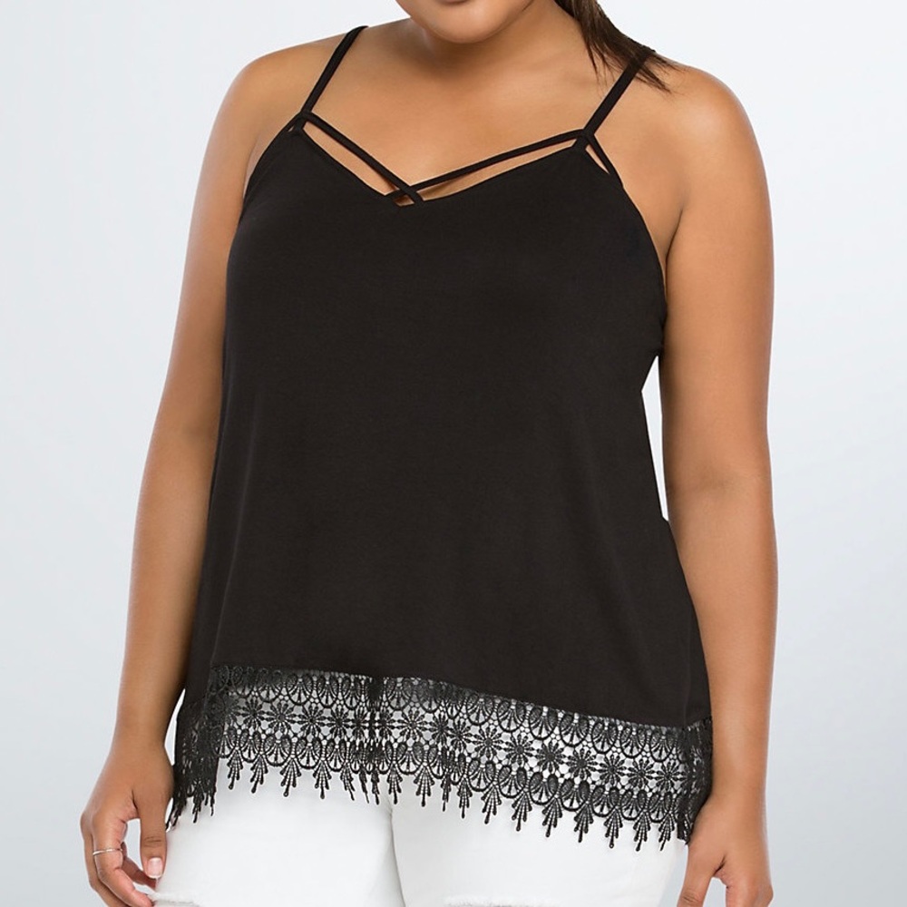 Express Crochet Lace Bottom Strappy Tank